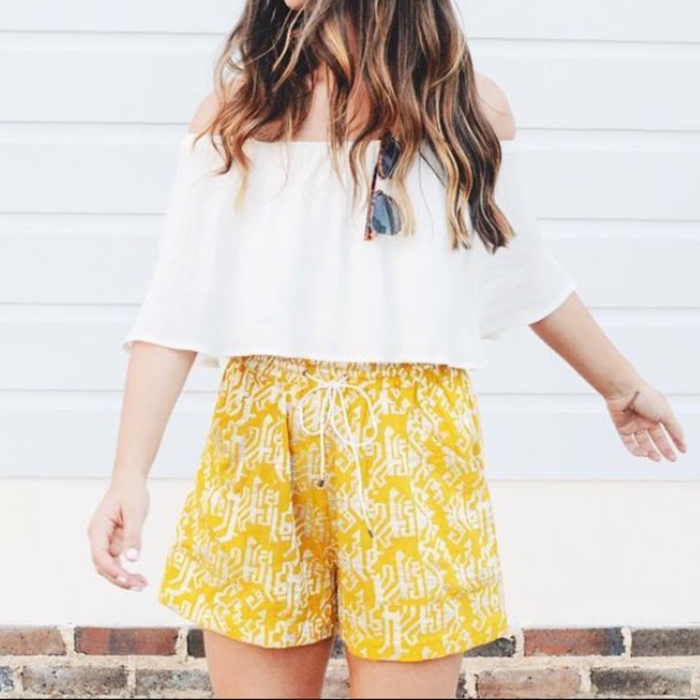 Flowy white blouse on or off the shoulder from Anthropologie